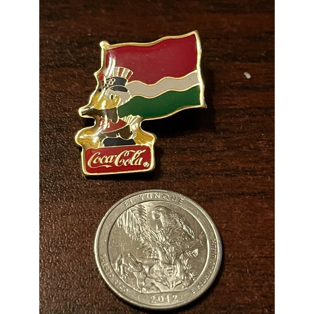 Vintage 1984 Los Angeles‎ Olympics Coca Cola Sam Eagle Seychelles Flag Lapel Pin